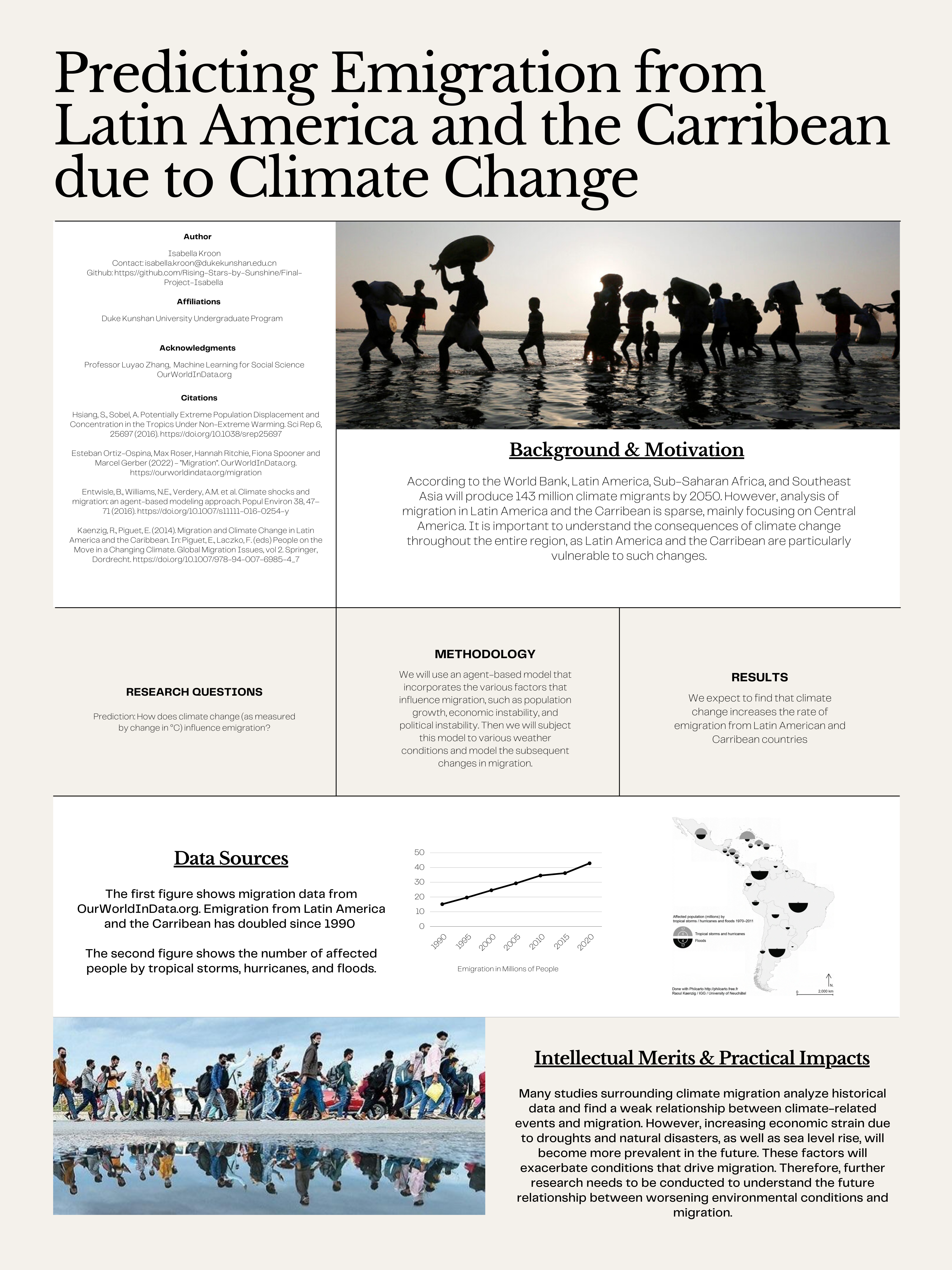 Project proposal, predicting emigration from Latin America
                    and the Carribean due to climate change.